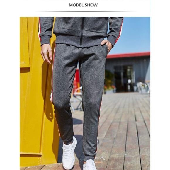 NEW Men's Hooded Athletic Tracksuit Casual Full Zip Jogging Sweat Suits - Picture 5 of 5